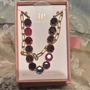 Moonlit Merlot on Gold Bracelet